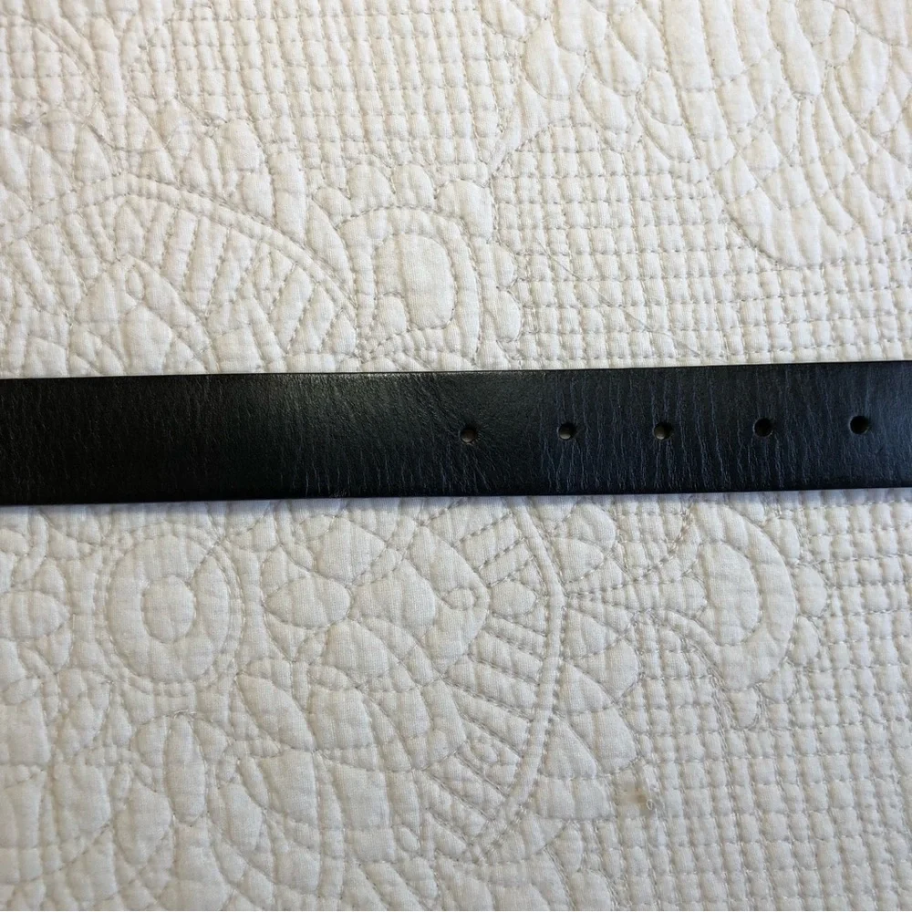 ALL SAINTS NWT Men’s Black 35 mm Flat Strap Square Buckle Leather Belt Size 42
